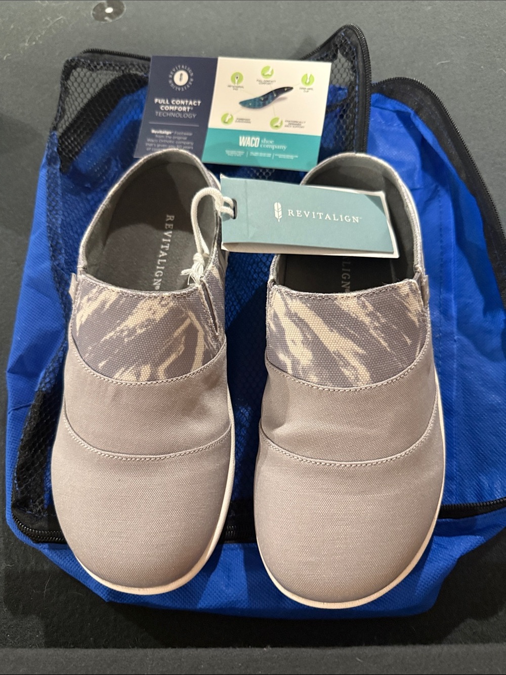REVITALIGN Slip-On Sneakers in Light Gray with Camouflage Accent